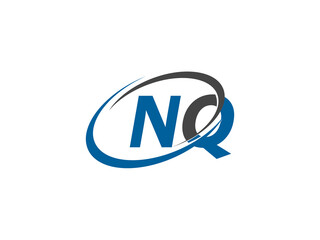 NQ letter creative modern elegant swoosh logo design