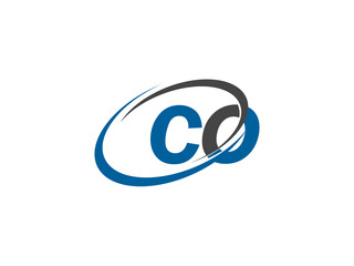 Fototapeta premium CO letter creative modern elegant swoosh logo design