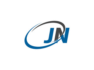 JN letter creative modern elegant swoosh logo design