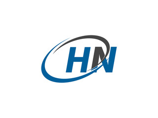 HN letter creative modern elegant swoosh logo design