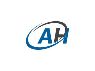 AH letter creative modern elegant swoosh logo design