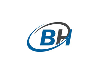 BH letter creative modern elegant swoosh logo design