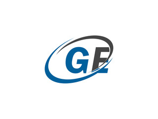 GE letter creative modern elegant swoosh logo design