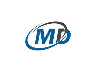 MD letter creative modern elegant swoosh logo design