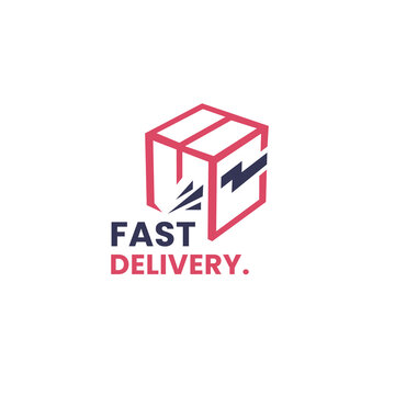 Package Box. Fast Delivery Logo Template Design