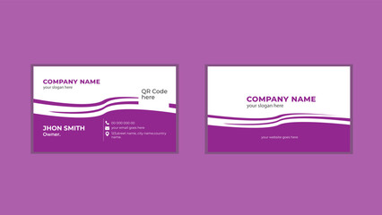Modern and professional business card design template. professional business card design with pink color. Double-sided business card design on vector file. 