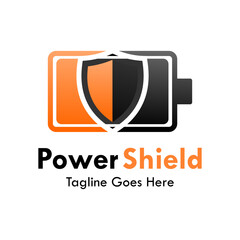 Power shield logo template illustration