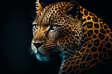 Fototapeta premium image of a majestic leopard, captured in its natural habitat