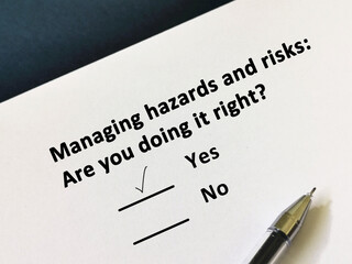 Questoinnaire about hazards