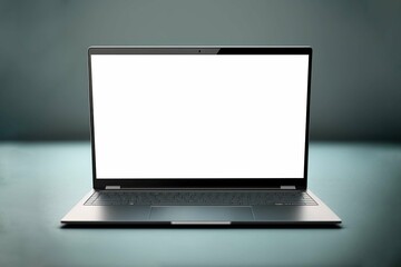 Modern laptop mockup display white screen, Generative ai 