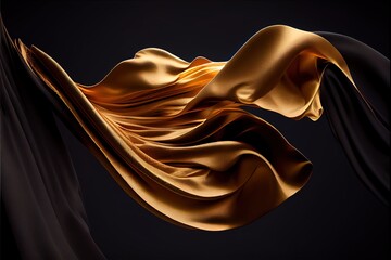 Gold cloth flying abstract background