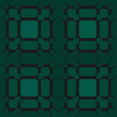 seamless green victorian geometric pattern with mosaic ornament