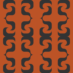 seamless orange victorian geometric pattern with mosaic ornament