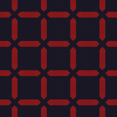 seamless black victorian geometric pattern with red mosaic ornament