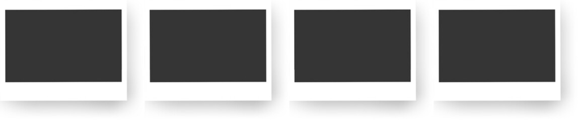 Realisctic retro photo frames. Booth empty teplate for collage