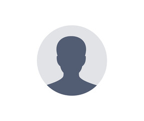 Default Avatar Profile. User profile icon. Profile picture, portrait symbol. User member, People icon in flat style. Circle button with avatar photo silhouette vector design and illustration.
