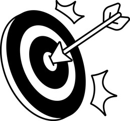 Goal Business Target success arrow point sign win Semi-Solid Black and White