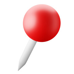 attachment and location symbol red push pin user interface theme 3d icon rendering illustration isolated
