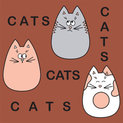 set of funny cats