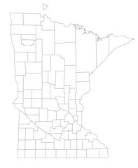 Highly Detailed Minnesota Blind Map.