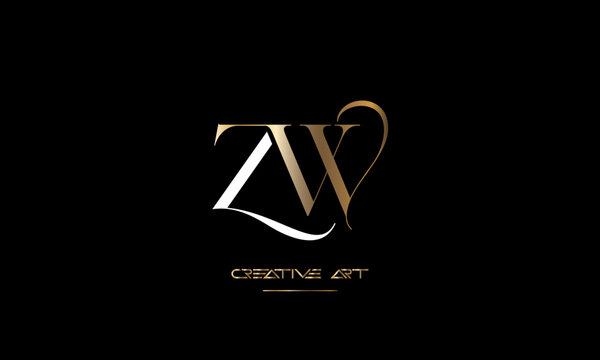 WZ, ZW, ,W Z abstract letters logo monogram