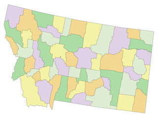 Montana - Highly detailed editable political map.