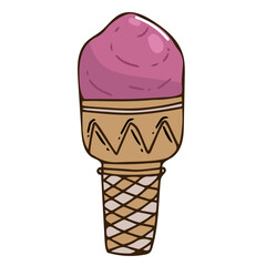 vector ice cream illustrations drawn by hand isolated on background - Vector doodle