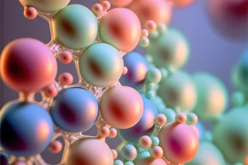 Foto op Canvas Colorful hydrophobic molecules in super macro photography. © Bnetto