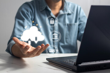 network storage and internet service concept with cloud