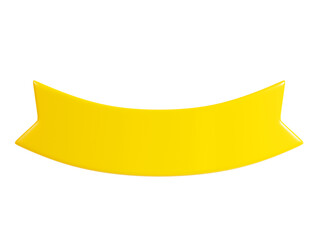 Ribbon text banner 3d render illustration - simple title frame of double yellow tape for sale or promotion message.