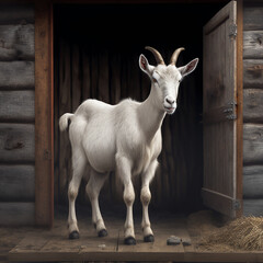 goat on the farm created with Generative AI technology