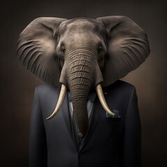 Portrait of Elephant in a business suit
