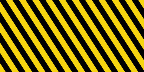 Black yellow stripe wall background. Stripes for construction, hazard and industry. Road warning. Vector.