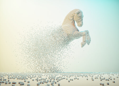 Voxel horse and dispersion effect  .