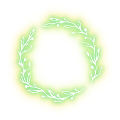 Set of wreath design neon
