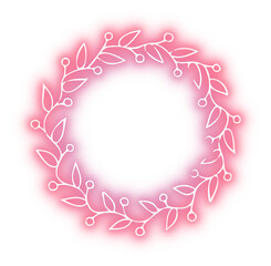 Set of wreath design neon