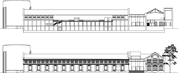 Vector sketch of classic performance hall illustration