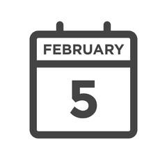 February 5 Calendar Day or Calender Date for Deadlines or Appointment