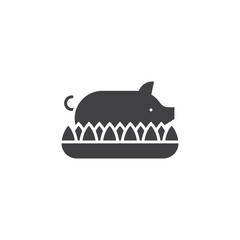 Roasted Pork glyph icon. linear style sign for mobile concept and web design.