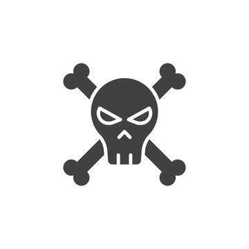 Skull and crossbones glyph icon. linear style sign for mobile concept and web design.