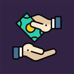 GET PAID ICON HAND GIVE A MONEY
