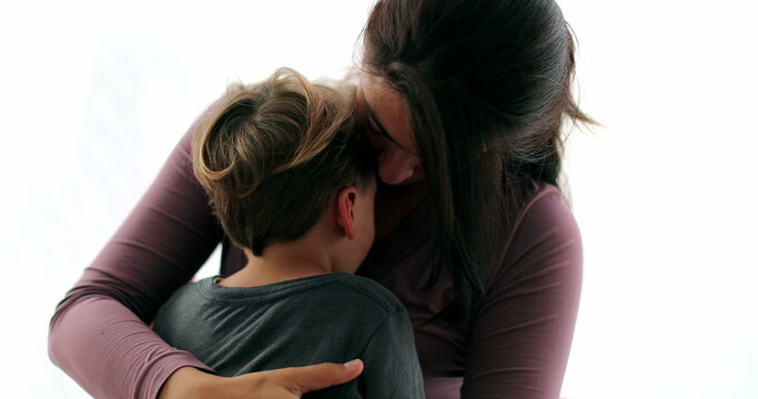 Tired Child On Mother Lap In The Verge Of Napping Kid Falling Asleep