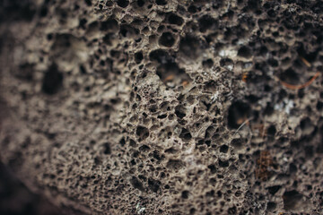 Remnants of cooled lava on the edge of the Buryat village