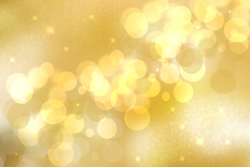 Obraz premium Abstract festive gold yellow glitter sparkle confetti background texture with stars and a frame. Made for party, valentine, wedding, invitation or other holidays. Card concept.