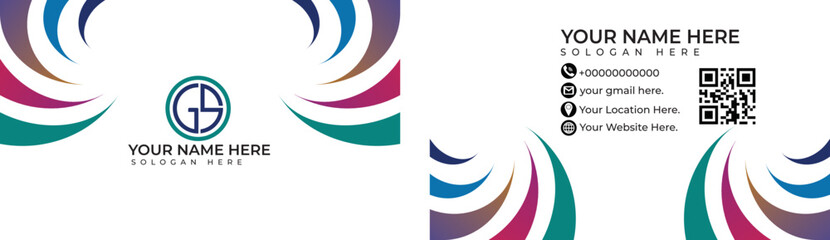 Modern Business Card, creative Business Card, Double business card, Five Color Combination Business Card Template .