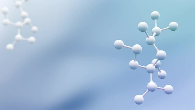 Abstarct Atom or molecular nanotechnology structure loopable.
Concept realistic molecules background. Science illustration of a cream molecule. Hyaluronic acid skin solutions advertising