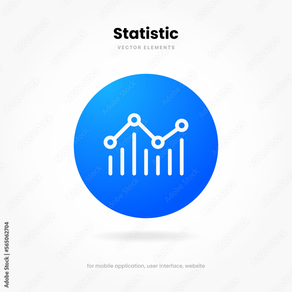 Poster statistic icon. 3d financial analysis stats icon. growing graph. business chart symbol. growths char