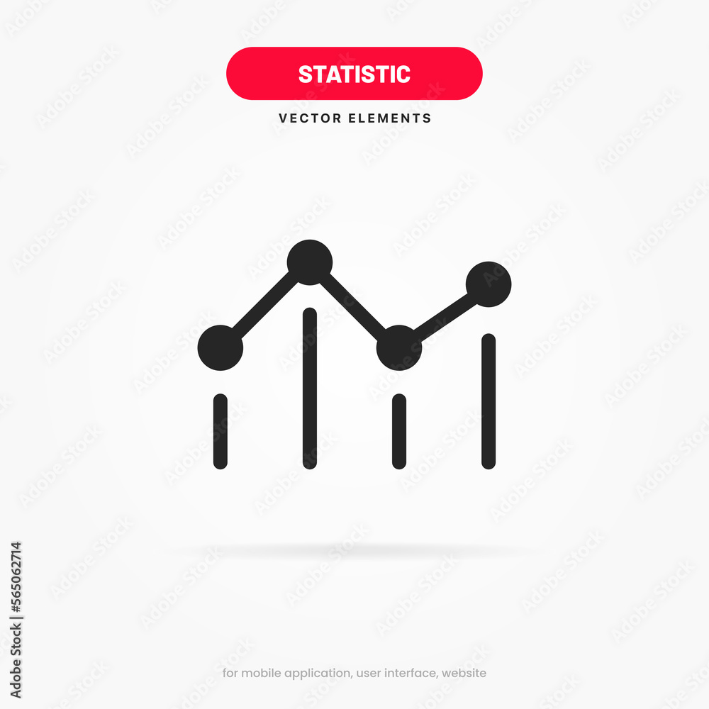 Poster statistic icon. 3d financial analysis stats icon. growing graph. business chart symbol. growths char