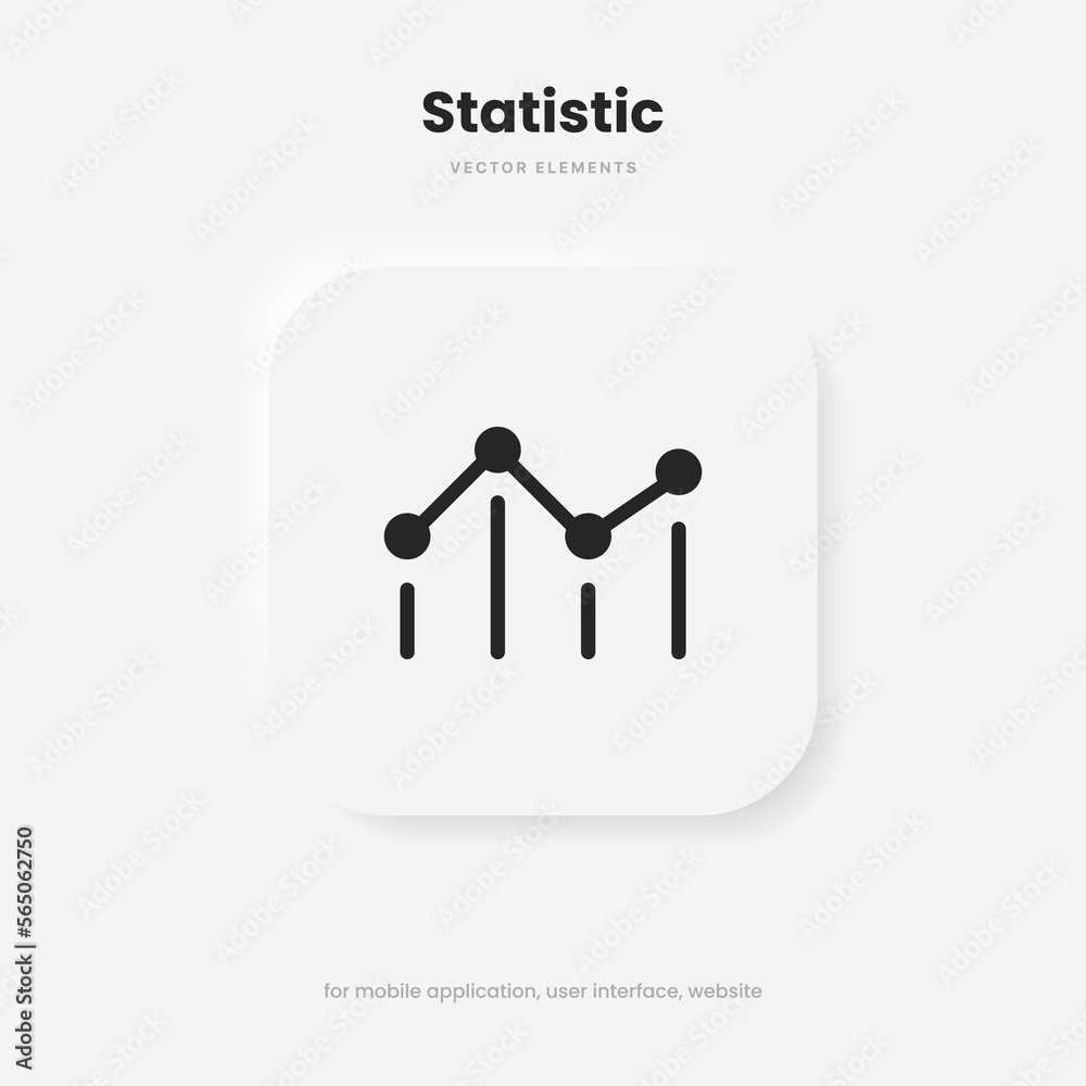Poster statistic icon. 3d financial analysis stats icon. growing graph. business chart symbol. growths char