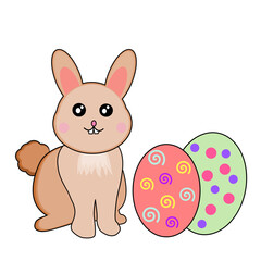 easter bunny with eggs